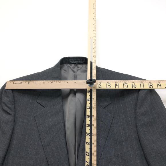 Ermenegildo Zegna Pinstriped 39 Custom Blazer Sport Coat Jacket Gray - Picture 4 of 15